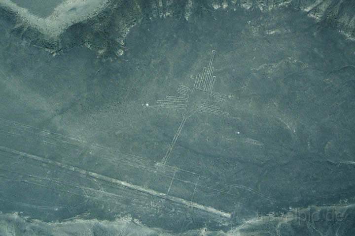 sa_pe_nazca_009.jpg - Der Kolibri der Geoglyphen von Nasca vom Flugzeug gesehen