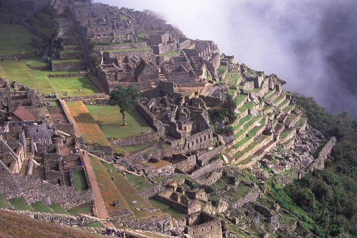 sa_peru_018.JPG - Die in den Hang gebaute Inka-Stadt Machu Picchu, Peru